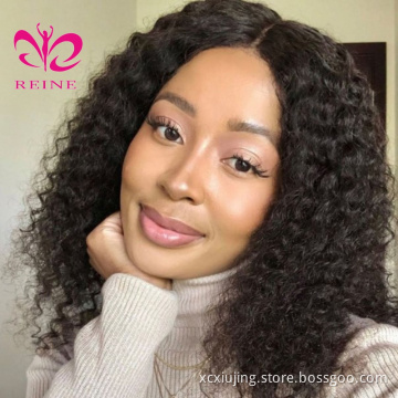 REINE Bleached Knots  Scalp Kinky Curly Bob Virgin Cuticle Aligned Hair 13*4/4*4 Lace Frontal Wigs With Baby Hair